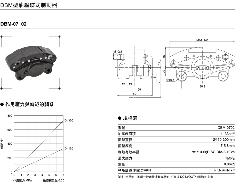 DBM0702型油壓碟式制動(dòng)器(圖1)