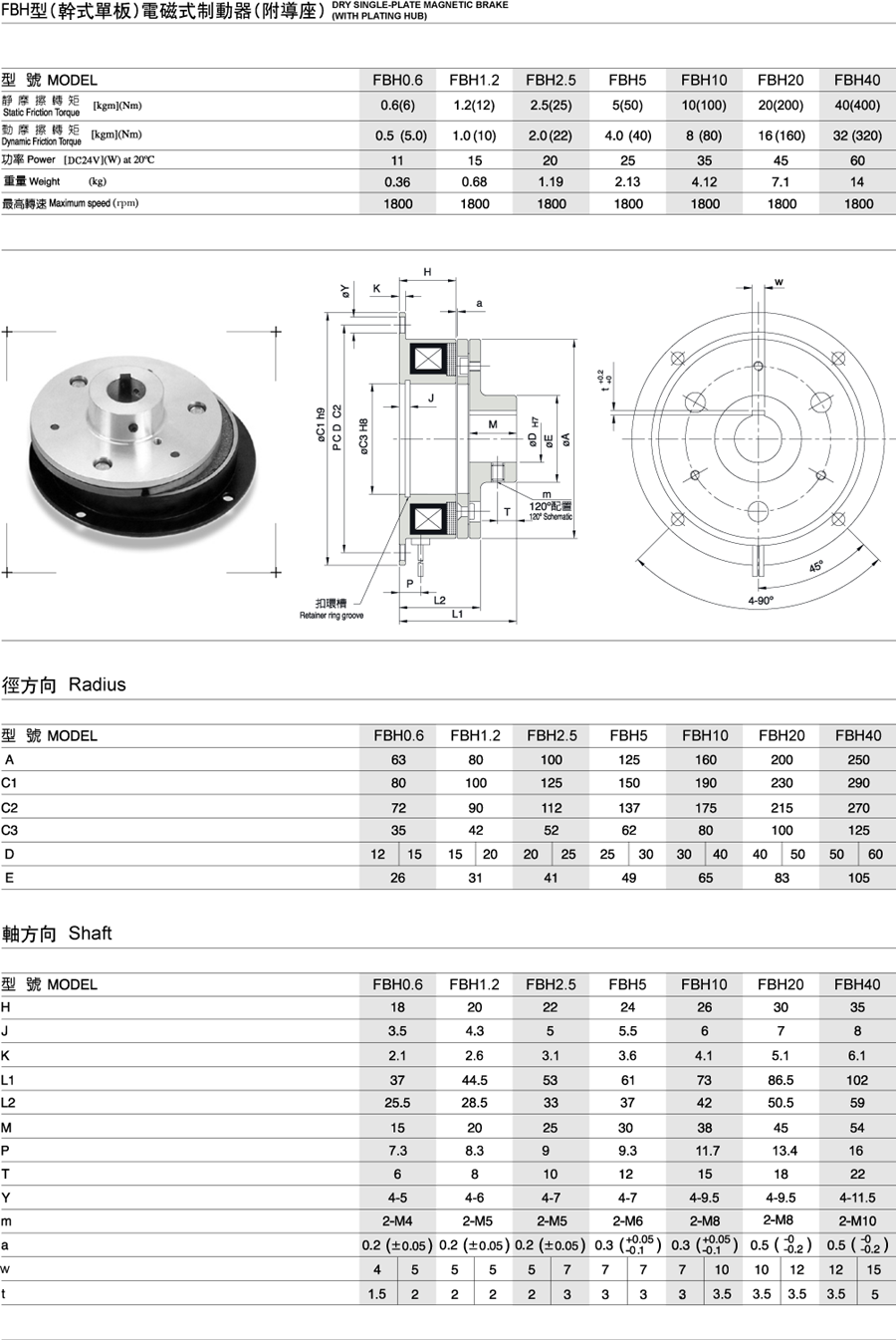 FBH型(干式單板)電磁制動器(附導(dǎo)座)(圖1)